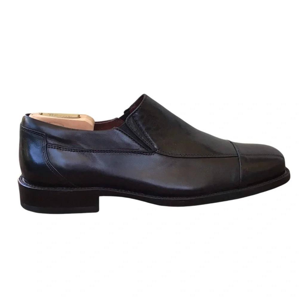 Johnston & Murphy Black Sheepskin Leather Loafers